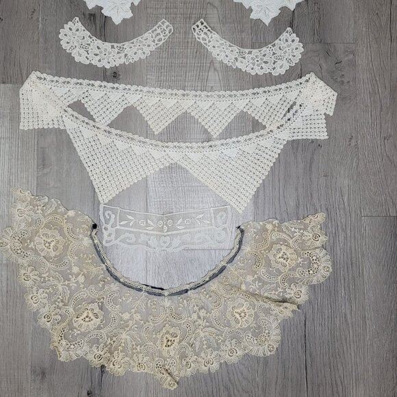 Vintage Lace Collar & Trim Assortment 7 Pieces Beige & White Intricate Designs F - Picture 4 of 6